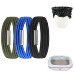 Amabro 3 PCS Trash Can Rubber Bands, Adjustable Elastic Fits 13-30 Gallon Litter Box Garbage Can Bands Trash Can Bag Holder Straps for Home Office School Kitchen Tables Indoor and Outdoor