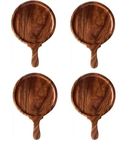 Parik Enterprises Serving Pizza BAT Wooden Pizza Platter Pan Bat Snack Serving Plate for Home and Cafe (Size 10" INCH) 4 PCS Set