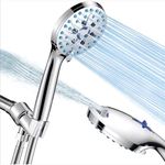 Handheld Shower Head,7 Spray Modes/Settings,High Pressure Shower Head Handhelds Anti-Clog Nozzles with Big Head+6.5FT/2M Stainless Steel Hose Powerful to Clean Tile & Pets,Chrome(With Bracket-Style 2)