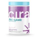 Cira x Alicia McCarvell Pre-Game Pre Workout Powder for Women - Preworkout Energy Supplement for Nitric Oxide Boosting, Endurance, Focus & Strength - 30 Servings, Very Grapeful