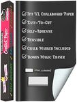 Chalkboard Contact Paper - Chalkboard Paper Roll Peel and Stick, Black Contact Paper - Chalkboard Wallpaper, Stick and Peel Chalkboard, Paper for Wall (7 Feet, Chalk Wallpaper)