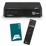 Tele System TS9018HEVC Tivùsat HD Classic Satellite Decoder: Access to Over 70 Free HD Channels, Series A on DAZN Zone, Automatic Channel Update – Smartphone Card Included