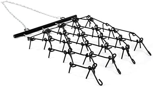 YITAMOTOR 4'x 4' Heavy Duty Drag Harrow, 3/8in Tines, Black