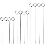 12 PCS Barbecue Skewers Stainless Steel Kebab Skewers Reusable Metal Skewer Sticks Barbecue Shish Kebab Sticks Long BBQ Grilling Skewers for Oven Grill Kabob Rotisserie Meat Vegetables