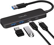 Dual USB C USB A 3.0 Hub: 4 Ports w