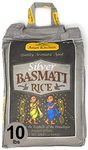 Asian Kitchen Silver White Basmati Rice Extra Long Aged 10lbs (4.54kg) ~ All Natural | Gluten Friendly | Vegan | Indian Origin | Export Quality