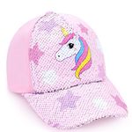 Kids Baseball Hat Unicorn Girls Baseball Cap Toddler Trucker Hat Girls Hats for Kids Ages 4-8 Adjustable Snapback Cap for Sports Travel Toddler Baseball Golf Hat with Ponytail & Messy Bun Opening