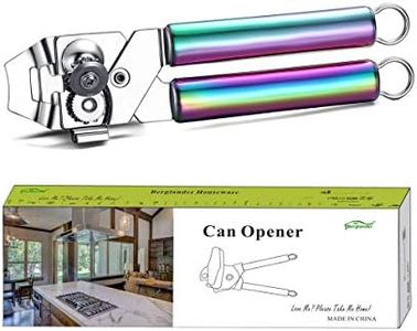 Berglander Can Opener, Stainless Steel Rainbow Handle Can Opener, Titainium Colorful Plating Handle Can Opener Hand Held, Smooth Edge Manual Can Opener, Heavy Duty (Rainbow)
