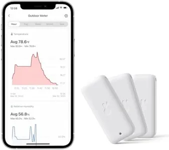 SwitchBot IP65 Indoor Outdoor Hygrometer Thermometer Wireless 3Packs, 394ft Bluetooth Range, Refrigerator Thermometer, Dewpoint/VPD/Absolute Humidity Sensor, 2-Year Battery Life, Free Data Storage