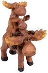 Stacked Moose Family 4.5 x 4.5 x 6 Inch Resin Crafted Tabletop Figurine