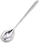 S999 Sterling Silver Spoon for Kids Long Handle Rice Spoon Coffee Spoon Soup Spoon Round Spoon Handmade Silver Tableware Gift for Baby (16g)