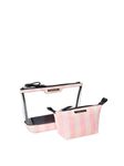 Victoria's Secret AM/PM Beauty Bag Duo, Pink Iconic Stripe, One-Size