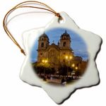 3dRose "Fountain, Main Square, Cuzco, Peru - Sa17 Bba0080 - Bill Bachmann" Snowflake Ornament, Multi-Colour, 3-Inch