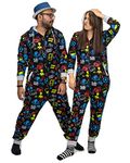 NOROZE Anime Onesie Adult Men Women Unisex Pyjamas All in One Family Matching Outfits Loungewear Jumpsuit for Women UK Boys Girls (9-10 Years, Black)