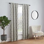 Pairs to Go Brockwell 56" x 63" Rod Pocket Double Panel Privacy Window Treatment Living Room, 28 in x 63 in, Charcoal, 2 Count