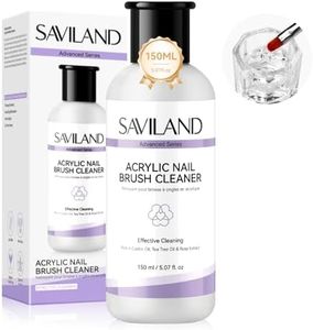 SAVILAND Advanced Acrylic Brush Cleaner: 3-Minute Effective Cleaning Plant-based Acrylic Nail Brush Cleaner and Conditioner Preserver Restorer for Manicure Brushes Tools Home DIY Nail Art Salon, 5 OZ