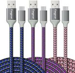 USB C Cables 3m - 3-Pack Fasgear Braided Durable Fast Charging USB 2.0 Type C Cords Compatible for Galaxy S21/S20 Ultra/Note 10/A10, Moto Z2, LG V30/G6 & Other USB-C Devices (Blue,Purple,Pink)