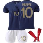 Soccer Jersey Set #10 Boys Girls Adult Trendy Football Kit for Soccer Fans with Socks for Boys&Girls Adults Black Size 18