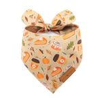 LunaMarie - Luxury Dog Bandanas - Pumpkin Spice Fall Design | Premium & Silky Poly Fabric | 100% Handmade Quality | Custom Shape Dual Layered Reversible Small, Medium, Large Pet (Fall Sweets, Medium)