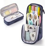 iSuperb Standing Pencil Case 4 Compartments Pencil Pouch Large Capacity Pen Bag Phone Holder Mobile Phone Bracket Pouch for Women