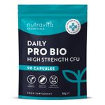 Probiotics for Gut Health - 90 Vegan Capsules (Not Tablets) for Bloating Relief - Supplements for Men & Women - Bio Cultures Complex with Lactobacillus Acidophilus - Nutravita