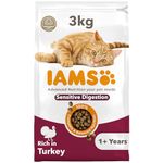 IAMS Sensitive Digestion Dry Cat Food Turkey 3kg - Advanced Nutrition Cat Food - Ages 1+ Years