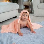 Comfy Cubs 2 Pack Baby Hooded 9 Layer Muslin Cotton Towel for Kids, Large 81 X 81 cm, Ultra Soft, Warm, and Absorbent. Baby Essentials Bath Towels, Cute Unisex for Girls and Boys (2 Pack, Lace Pink)