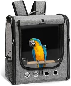 GRLEAYIE Bird Carrier Bag Bird Travel Cage with Stand, Lightweight Backpack for Parrot, Large Portable Bird Travel Bag, Pet Transparent Breathable Travel Cage