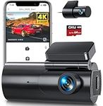 Dash Cam Front and Rear 4K/2.5K WiFi Dashcam with 64GB SD Card, Dual Car Camera Dash Cam with Parking Monitor, Night Vision, WDR, 170° Wide Angle, G-Sensor, Loop Recording, APP Control, Max 256GB