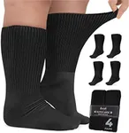 Pembrook Extra Wide Socks for Swollen Feet - 4 Pair Bariatric Socks for Edema and Lymphedema | Extra Wide Calf Socks