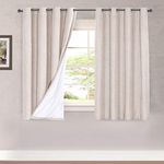 H.VERSAILTEX Linen Blackout Curtains 63 Inches Long 100% Total Blackout Heavy-Duty Draperies for Living Room Bedroom Thermal Insulated Textured Window Treatment Anti Rust Grommet, 2 Panels, Natural