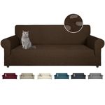 CHELZEN Latest Water Repellent Sofa Covers 3 Seater Super Stretch Couch Cover for Dogs Pets Non-Slip Sofa Slipcover Furniture Protector for Living Room (Coffee, 3 Seater)