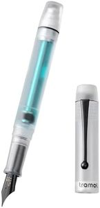 T328 Vacuum Filling Fountain Pen, Medium Nib,white matt acrylic, large capacity, smooth writing, comes with a gift box