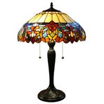 Fine Art Lighting Tiffany 426 Cuts of Stained Glass and 16-Piece Cabochons on Table Lamp, 16 by 25-Inch