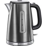 Russell Hobbs Luna Grey Stainless Steel 1.7L Cordless Electric Kettle (Quiet & Fast Boil 3KW, Removable washable anti-scale filter, Easy push button lid, Perfect pour spout) 23211