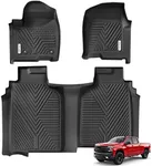 YITAMOTOR Floor Mats Fit for 2019-2025 Chevrolet Silverado 1500/GMC Sierra 1500 Crew Cab (NOT Carpeted Rear Underseat Storage Box), Custom Fit Floor Liners 1st & 2nd Row