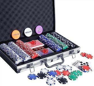 Poker Chip Set - 300PCS Poker Chips with Aluminum Case, 11.5 Gram Chips for Texas Holdem Blackjack