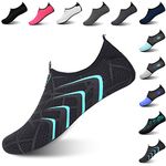 L-RUN Athletic Water Sports Shoes Womens Aqua Socks Black M(W:6.5-7.5)=EU37-38