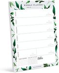 Bliss Collections Weekly Planner with 50 Undated 210 x 297 mm Tear-Off Sheets - Greenery Design Calendar, Organiser, Scheduler, Productivity Tracker for Organising Goals, Tasks, Notes, To Do Lists