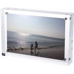 TRIXES A4 Acrylic Photo Frame - Magnetic Multi-Purpose Glass Effect Picture Frame Perfect to Display on Your Desk or Stand on Your Sideboard or Rest on the Wall Shelf