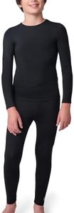 Free Country Boys Girls Thermal Set Top and Bottom Winter Base Layer Underwear Sets for Kids-Black-Size S