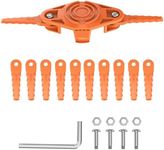 RISELION Weed Eater Bladed Head and 12 Replacement Blades, Mower Accessory Suitable for WG150, WG163, WG165, WG175, WG180 Worx Line Trimmer (4 Sets of Screws, 1 Spanner)