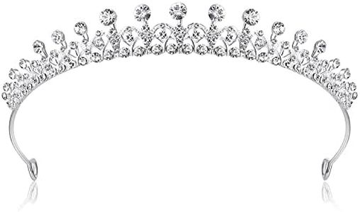 Lovelyshop Ribbon Shape Crystal Princess Bridal Alloy Tiara for party wedding Quinceanera