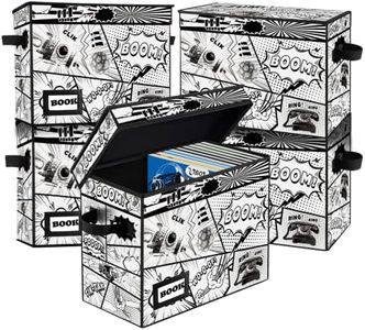 YNSZAS 5 Pack Collection Comic Book Storage Boxes, Protector Organizer 15.8" X 7.8" X 11.8" Collapsible Short Box Holds 160-180 Comic Book Heavy Duty Bin Container Holder Shelf