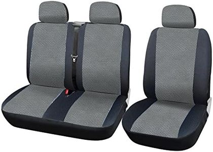 WOLTU AS7333 Coprisedili Anteriori Universali per Auto Seat Cover Protezione per Sedile della Macchina Poliestere Grigio/Nero