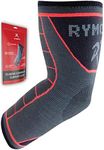 Rymora Elbow Compression Sleeve - Single Elbow Braces - Elbow Sleeves Men Women for Tennis Weightlifting Golf Sports and Tendonitis