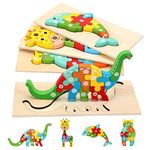 Wooden Puzzles for Toddlers 1-3 | Montessori Toys for Toddlers 2 Years Old | Puzzles for Kids 3-5 | Puzzles for Kids 4-8 Years Old | 4-Pack Toddler Puzzle Toddler Toys