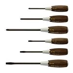 VESSEL Wood-Compo Non-Slip handle Screwdriver Made in Japan by VESSEL (6PCS SET 3006CS)