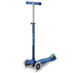 Micro Scooters | Maxi Micro LED Deluxe Children's Scooter | Big Wheels | Handlebar Adjustable | 5-12yrs | Boys & Girls | Navy