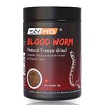 EXYMO Freeze Dried Blood Worms 25g-Fish Food with 60% Protein | 100% Natural Fish Food for Betta,Guppy,Tropical and All Aquarium Fishes for All Life Stages